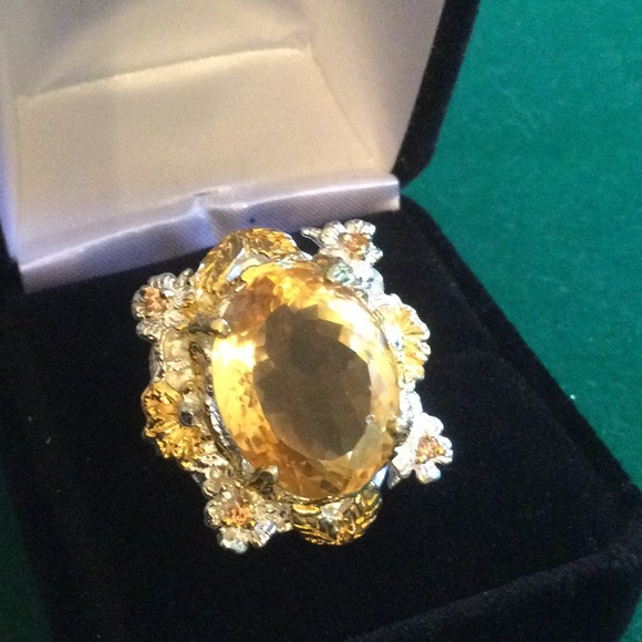 Amazing Genuine 20+ CTW Citrine, Custom made Ring - Picture 12 of 12